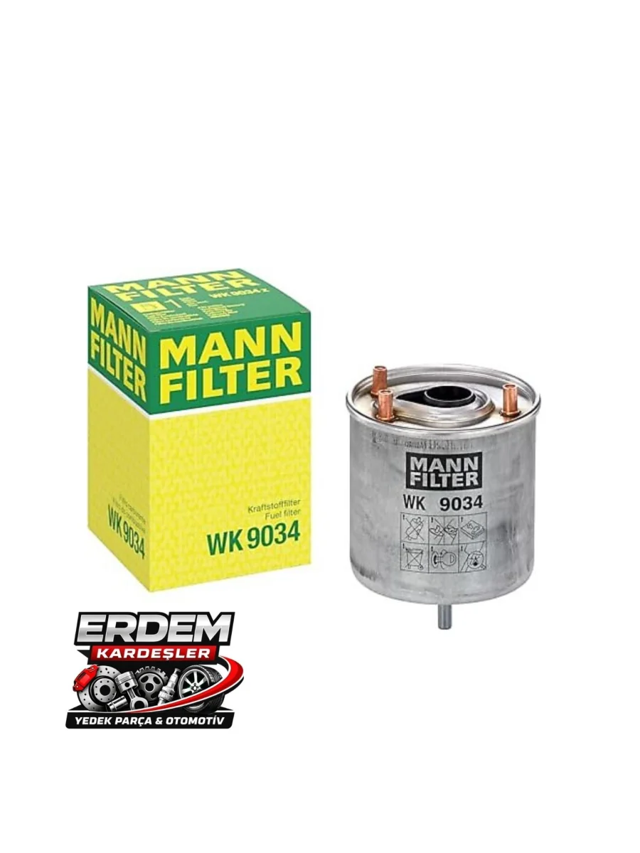 Peugeot & Citroen 1.4 HDi & 1.6 HDi Mazot Filtresi Vidalı Tip (MANN-FILTER WK 9034 - %100 Orijinal)